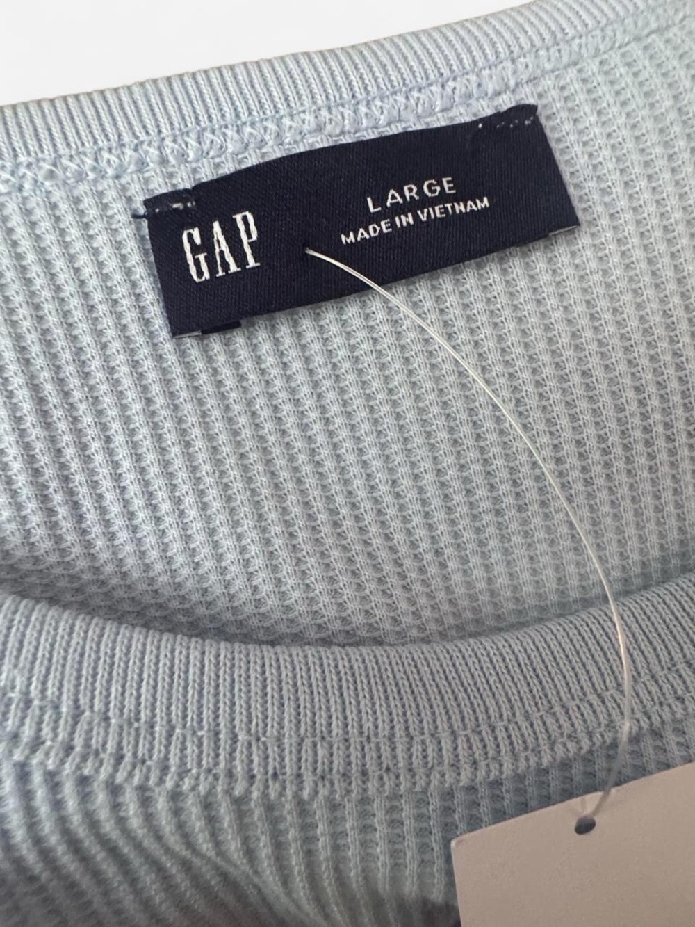 Gap Waffle Knit Baby Tee, Powder Blue